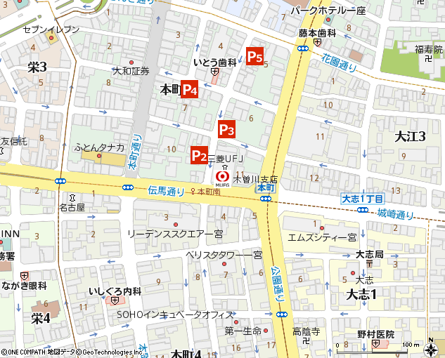 木曽川支店付近の地図